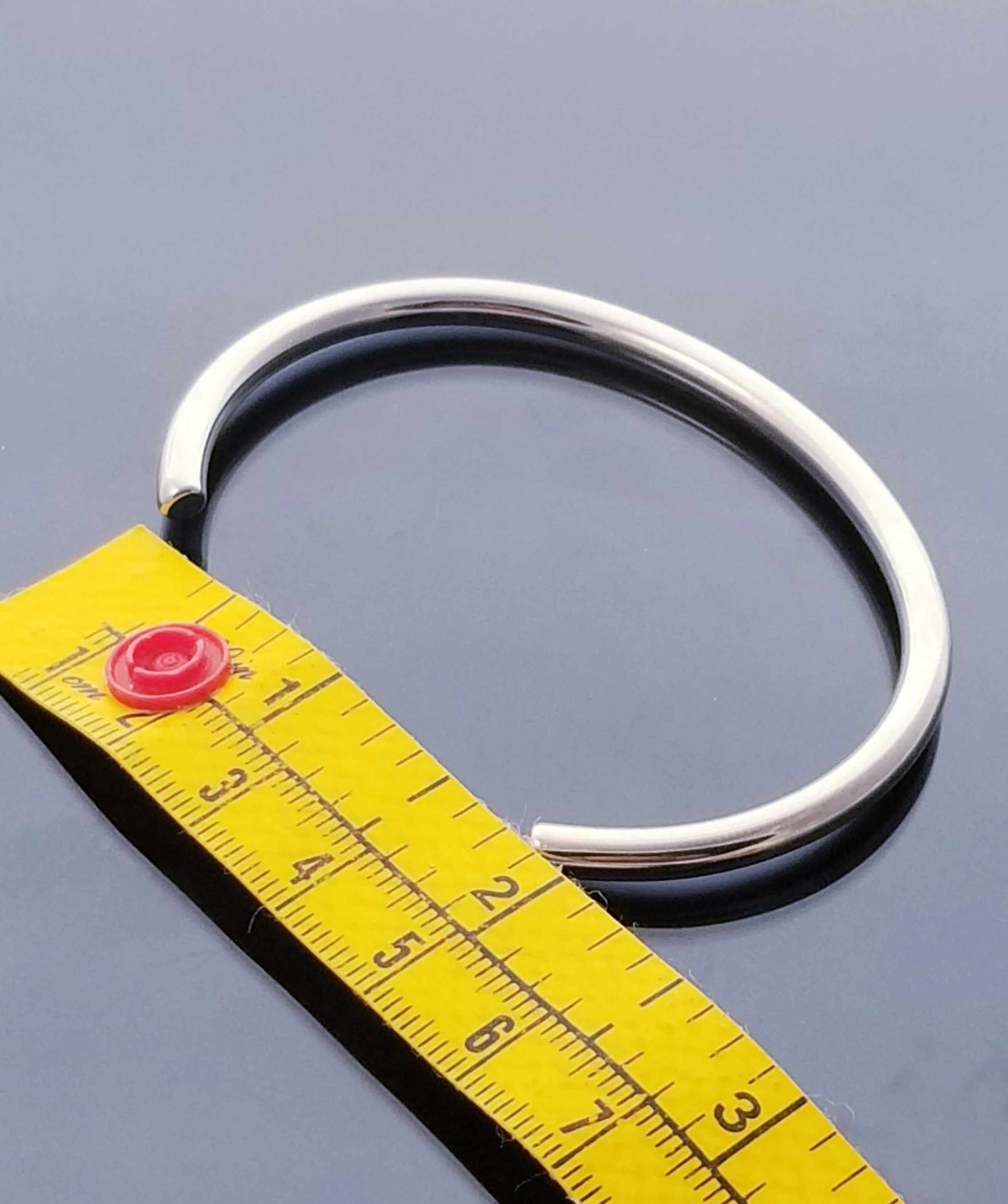 Silver Cuff Bangle /Smooth Charm Bangle image 1