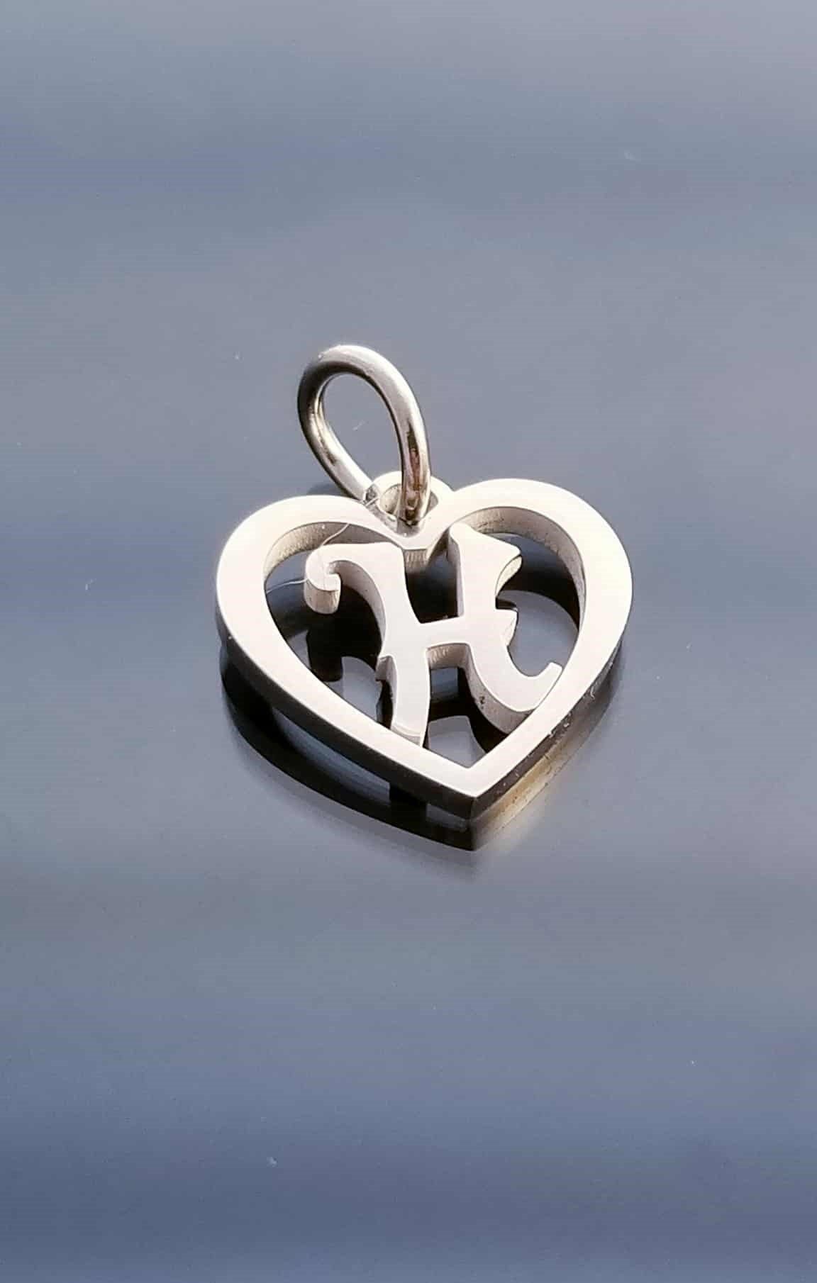 Letter H Charm /Heart Charm /For Bracelet Bangle Necklace image 0