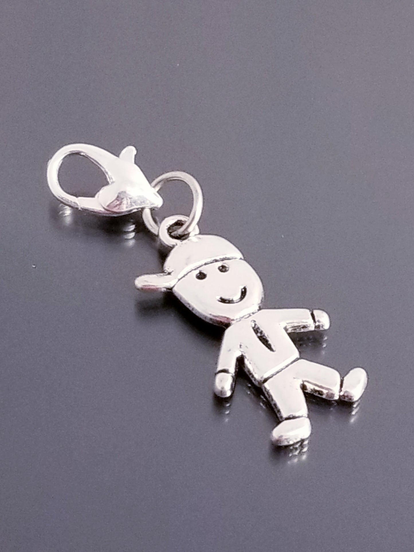Boy /Son /Grandson Charm /Family Charm/ Heart Lobster Clasp /Clipon Purse image 0