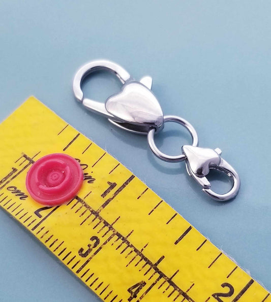 Puffy Heart Lobster Clasp - Jewelry Extender with Love
