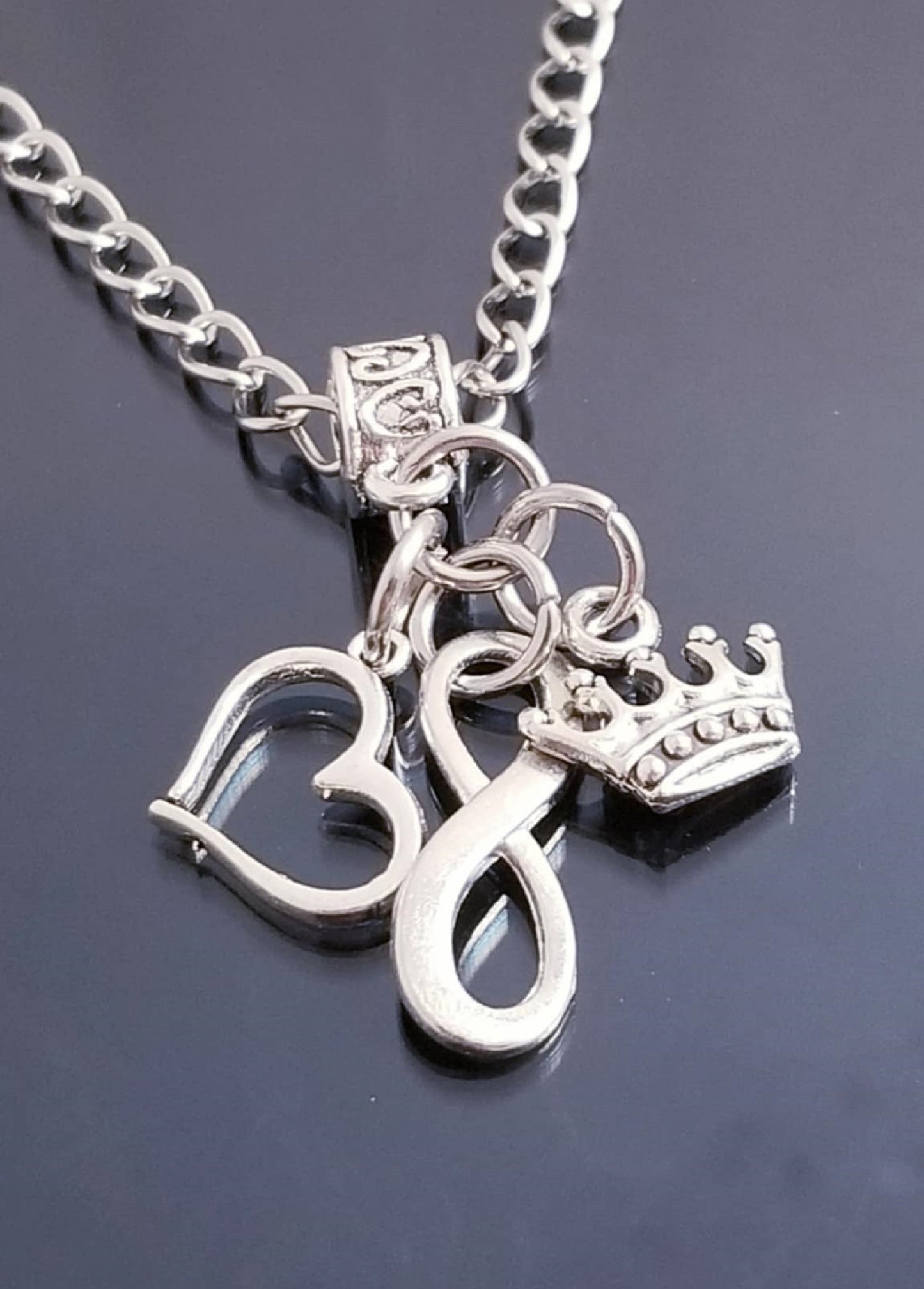 Crown Charms/ Heart Charm/ Infinity /Princess /European Charms/ Dangle Charms image 5