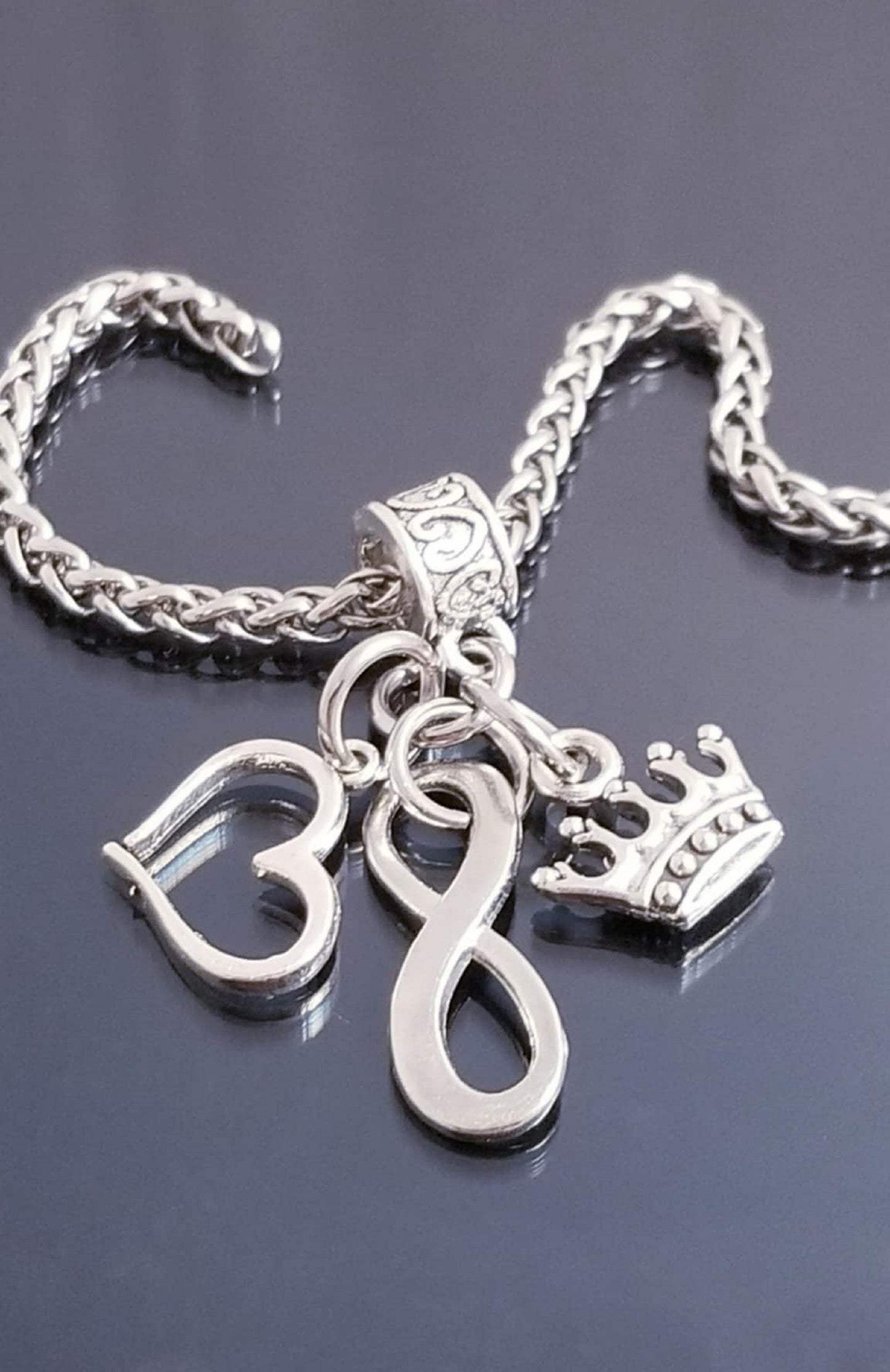 Crown Charms/ Heart Charm/ Infinity /Princess /European Charms/ Dangle Charms image 3