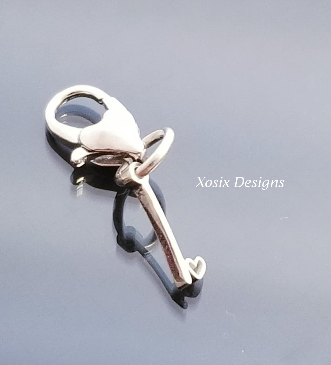 Initial I Charm Dangle /Letter I Charm /Heart Lobster Clasp /Dangle image 0