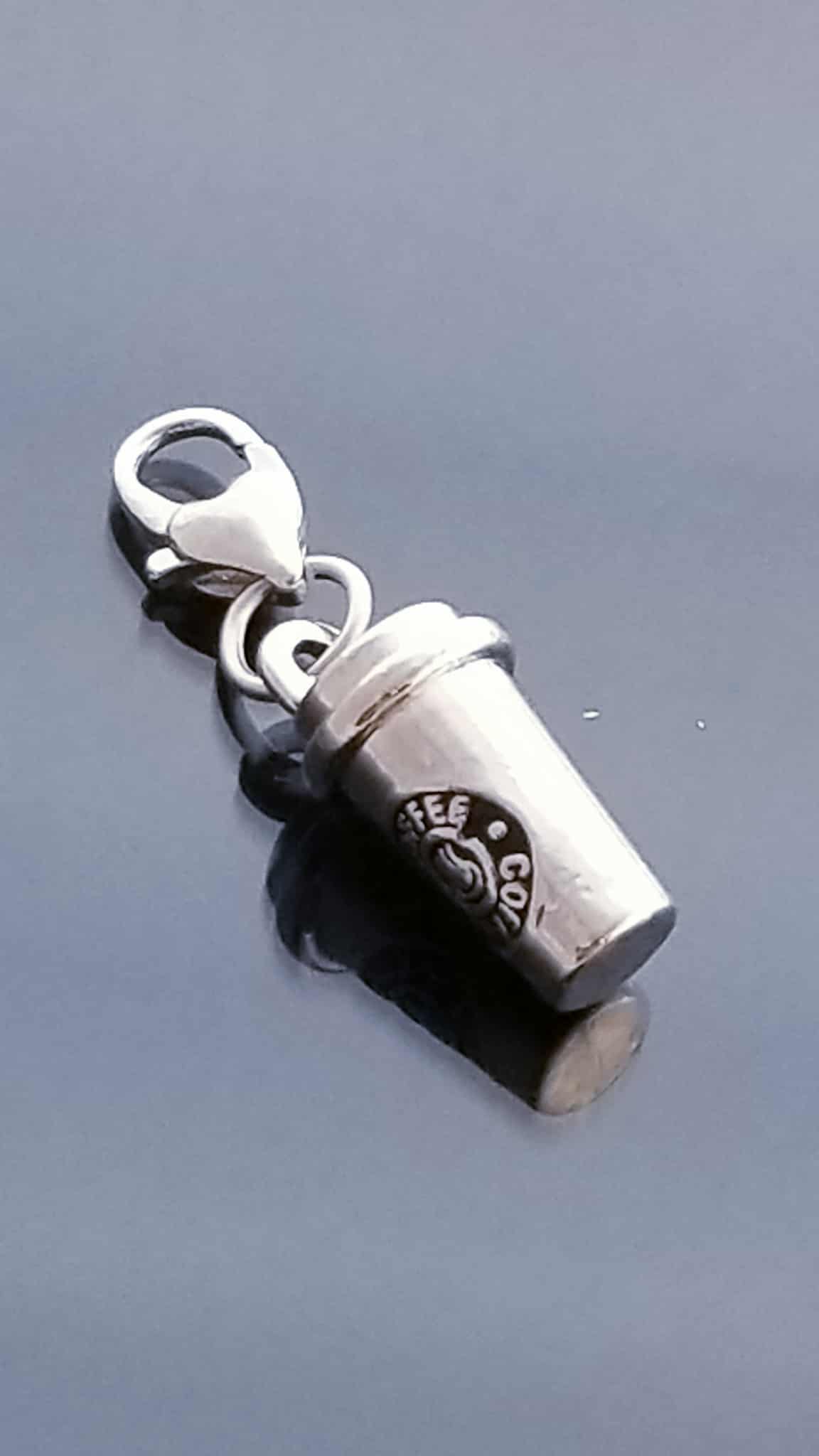 But 1st Coffee ♥ Coffee Cup Charms/Heart Lobster Clasp/ European Charms/ Dangle image 1
