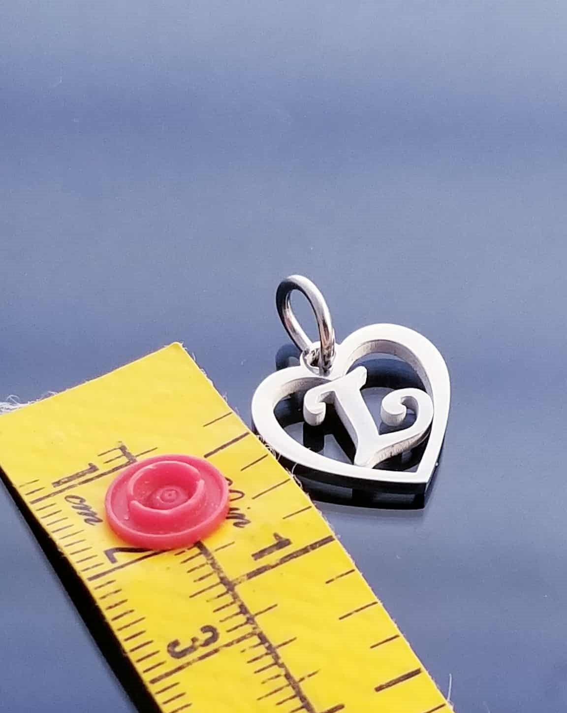 Letter L Charm /Heart Charm /For Bracelet Bangle Necklace image 1
