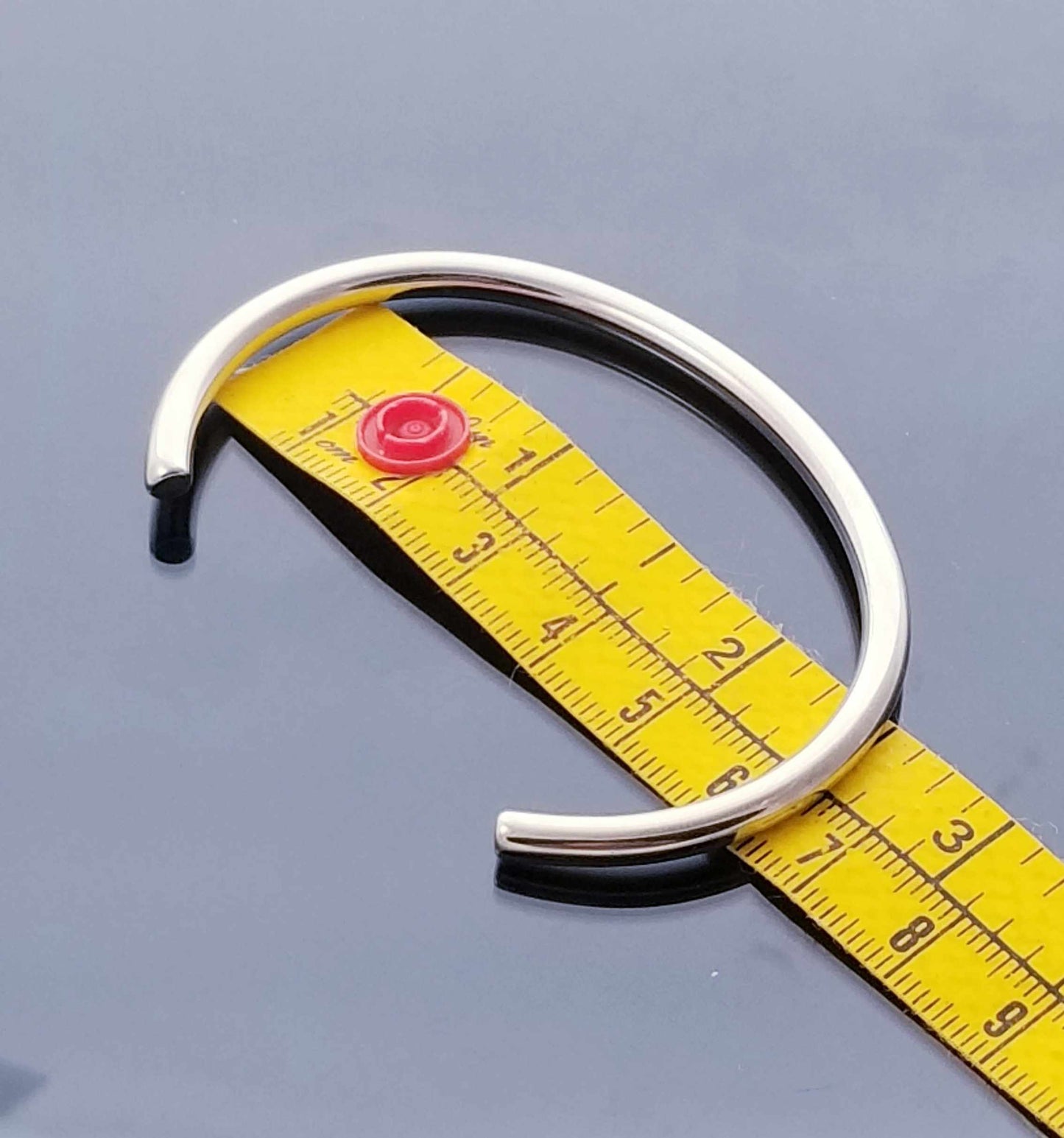 Silver Cuff Bangle /Smooth Charm Bangle image 2
