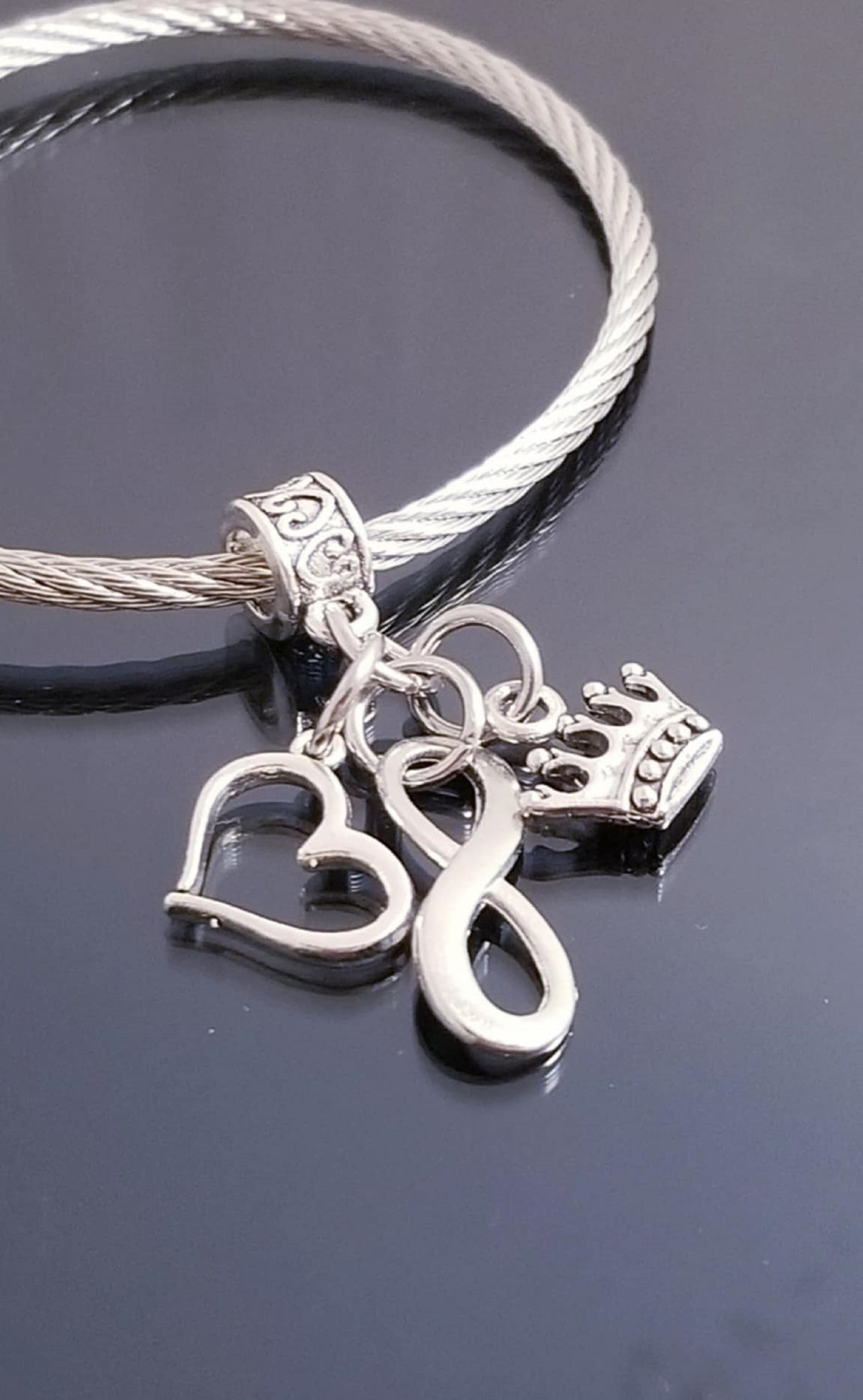 Crown Charms/ Heart Charm/ Infinity /Princess /European Charms/ Dangle Charms image 2