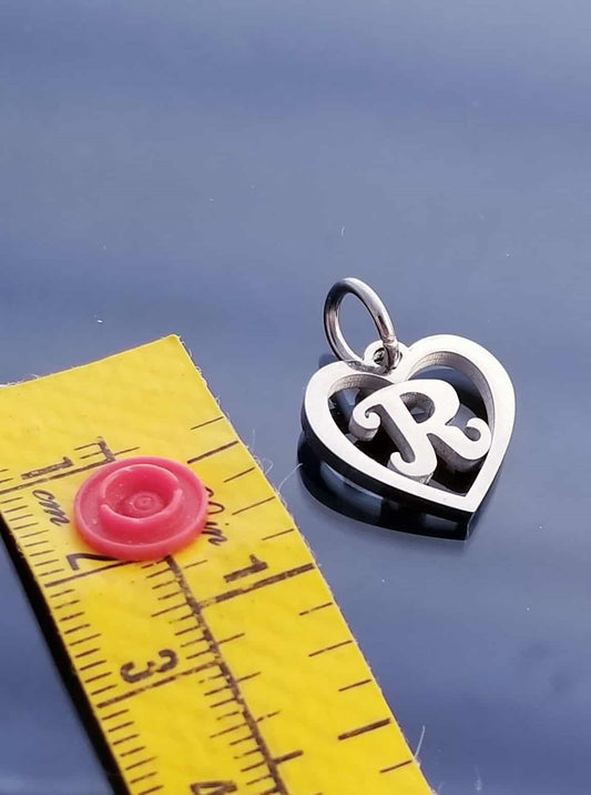 Letter R Charm /Heart Charm /For Bracelet Bangle Necklace image 1