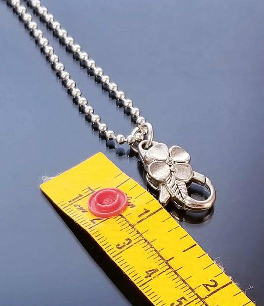 Charm Holder Keeper with Flower Clasp - 23.6" Ball Chain