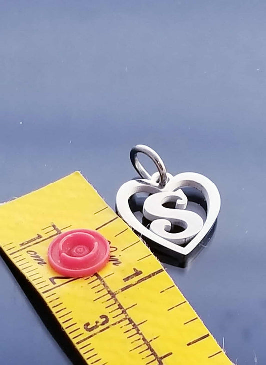 Letter S Charm /Heart Charm /For Bracelet Bangle Necklace image 1