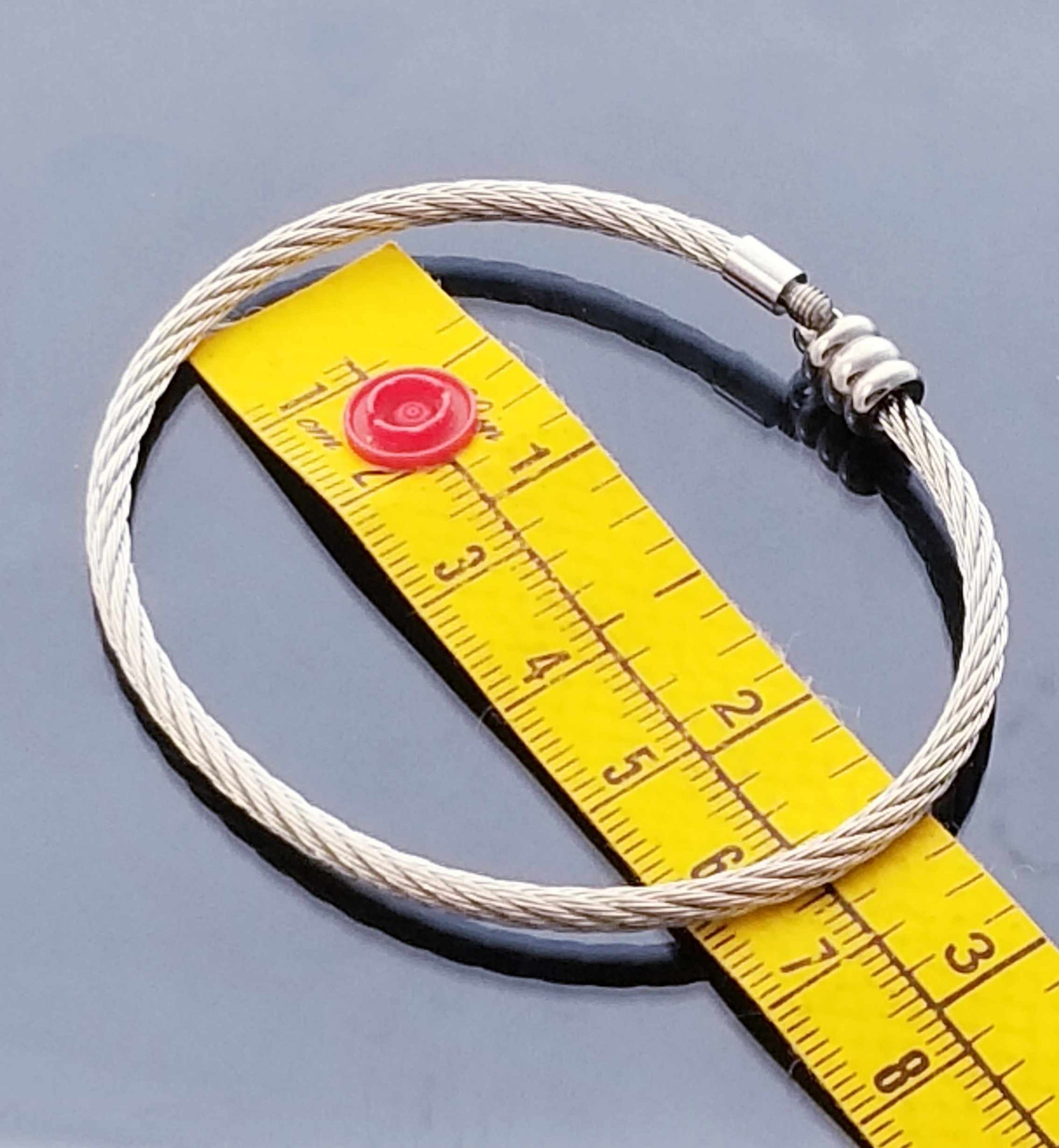 Silver Twisted Cable Bangle /Flexible Bangle Bracelet /Removeable Ball End image 2