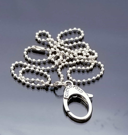 Charm Holder Keeper with 23.6" Ball Chain - Easy Open Clasp