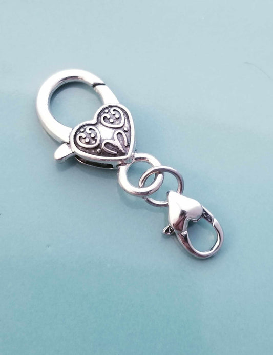 Make Your Bracelet Longer - Heart Lobster Clasp - Jewelry Extender with Love