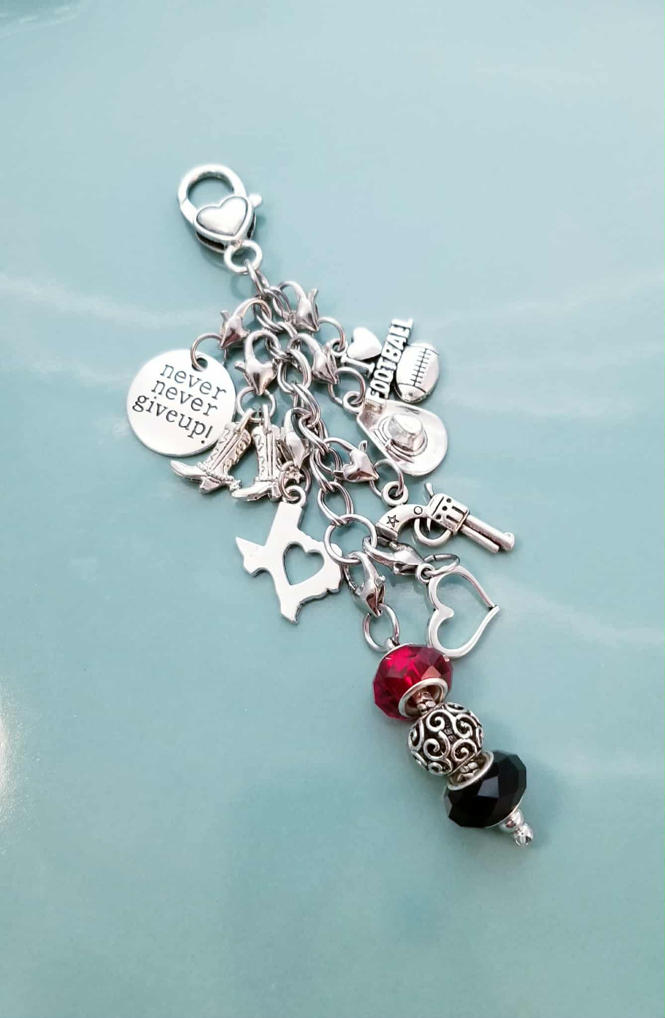 Charm Extender with Large Heart Lobster Clasp - Add Multiple Charms