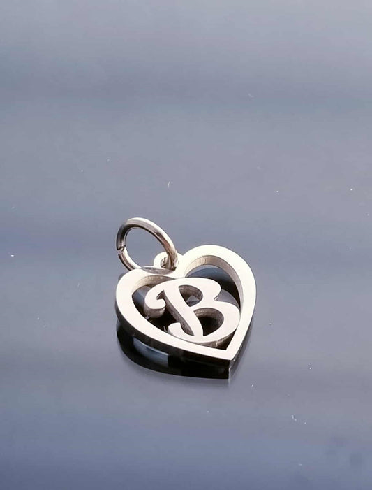 Letter B Charm /Heart Charm /For Bracelet Bangle Necklace image 0
