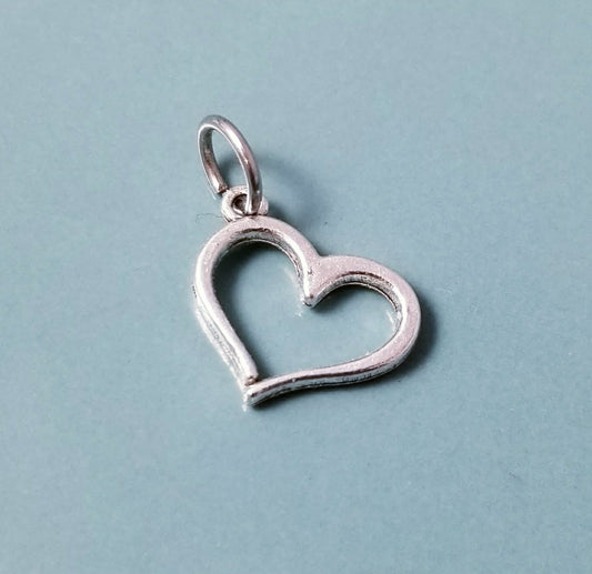 Always in My Heart - Cute Open Heart Charm for Bracelet Bangle Necklace Purse