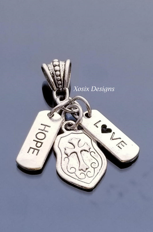 Christian Charms/ Faith Hope & Love/ European Charms/ Dangle Charms image 0