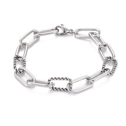 Paperclip Bracelet /Twisted Rope /Starter Charm Bracelet /Heart Lobster Clasp / image 0
