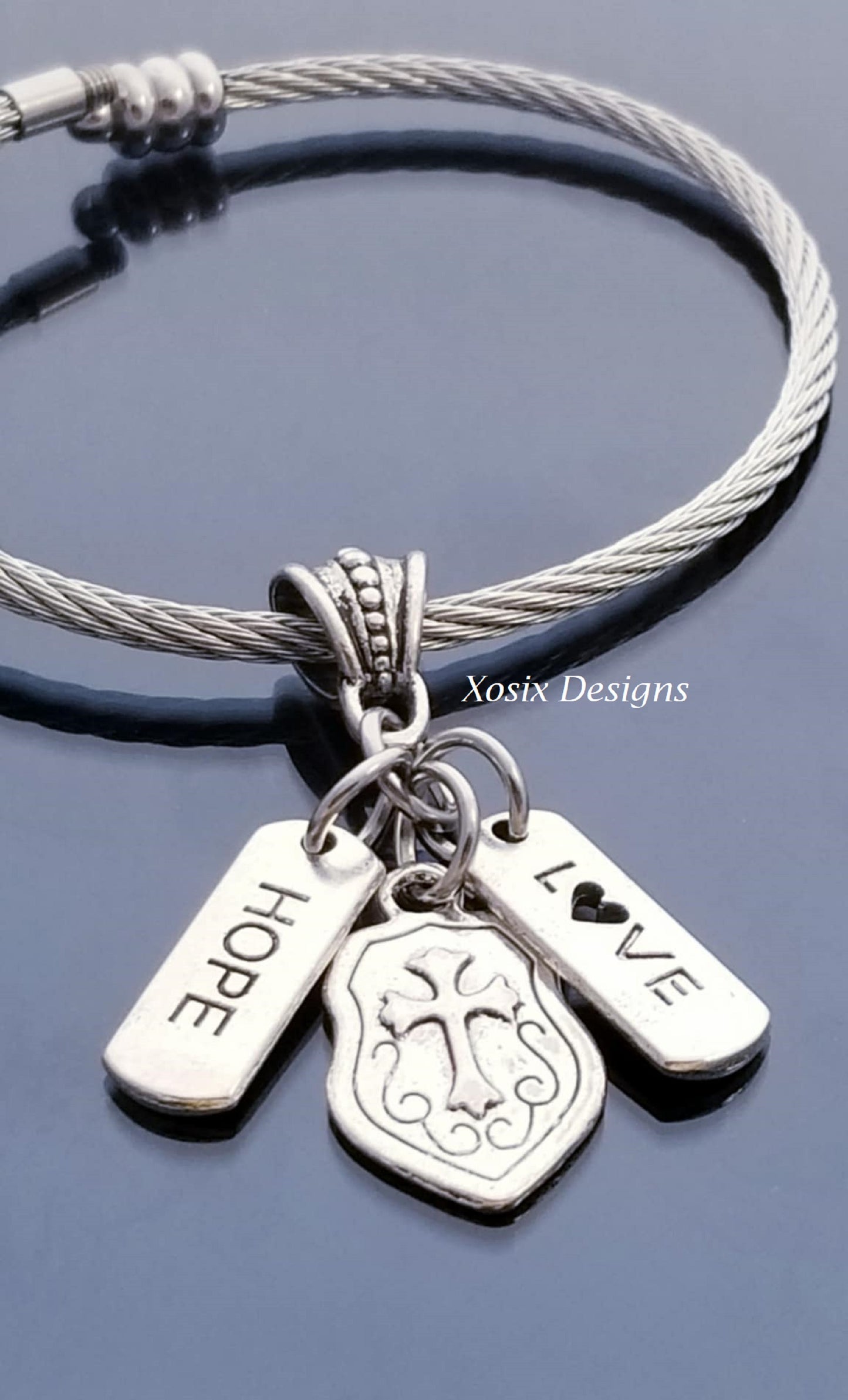 Christian Charms/ Faith Hope & Love/ European Charms/ Dangle Charms image 1
