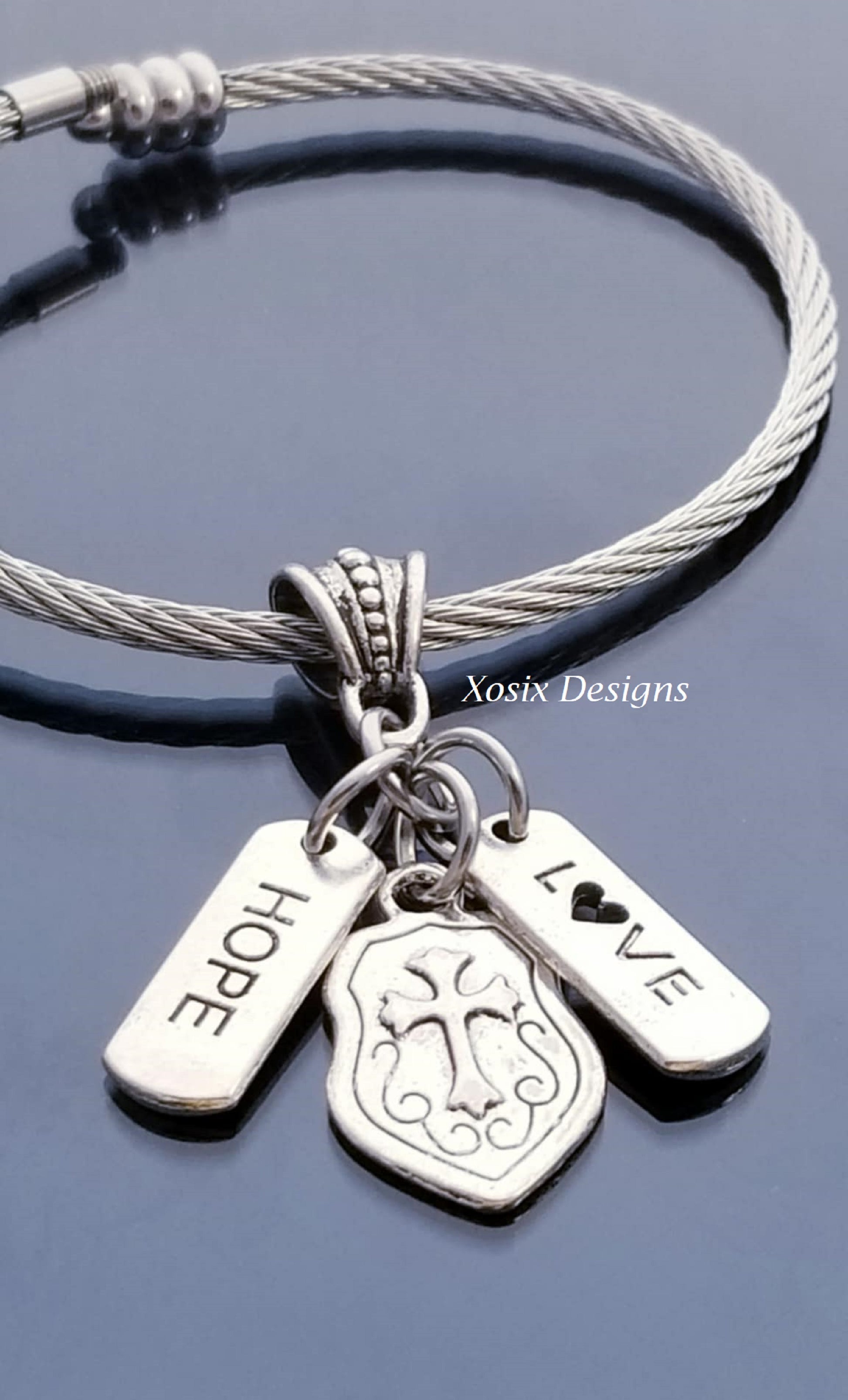 Christian Charms/ Faith Hope & Love/ European Charms/ Dangle Charms image 1