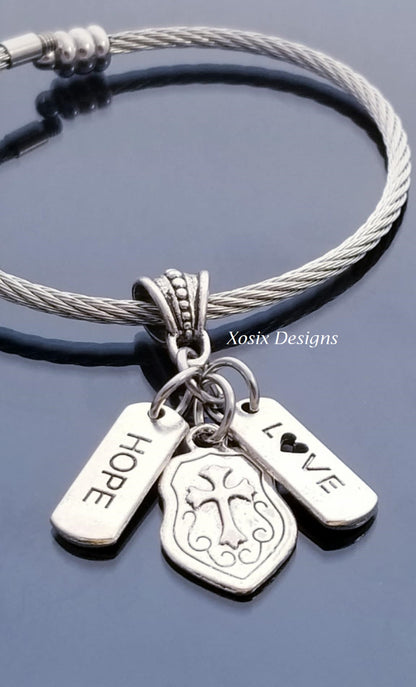 Christian Charms/ Faith Hope & Love/ European Charms/ Dangle Charms image 1