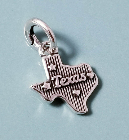 7.5 Inch Chunky Charm Bracelet - Silver Charm Bracelet - 925 SS Texas Love Collection