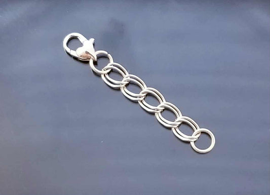 Make Your Bracelet Longer /Extend for Necklace/ Heart Lobster Clasp /Double Link Extender /Silver Planner Charm/ Clip On Charm /Purse Charm