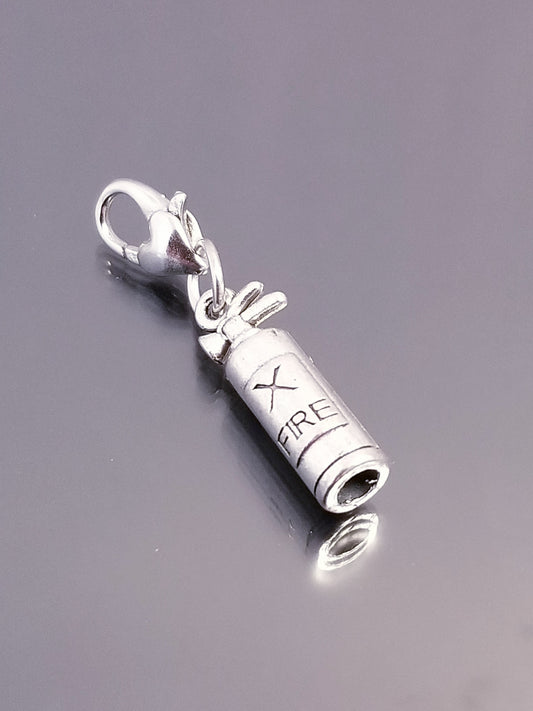 Fire Extinguisher charms /Fireman charms /Heart Lobster Clasp /Clip On Charms image 0