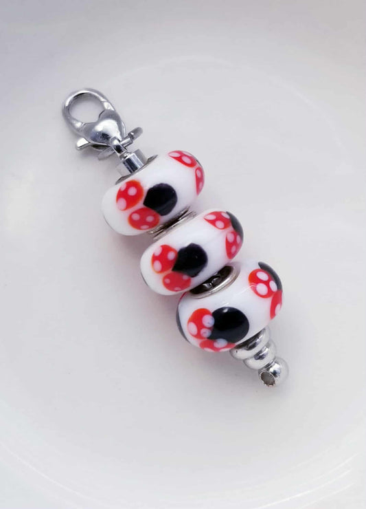 Red & Black Minnie Mouse Inspired Disney Purse Charm - Clip-On Accessory