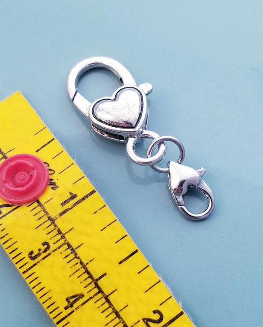 Make Your Bracelet Longer - Heart Lobster Clasp - Jewelry Extender with Love