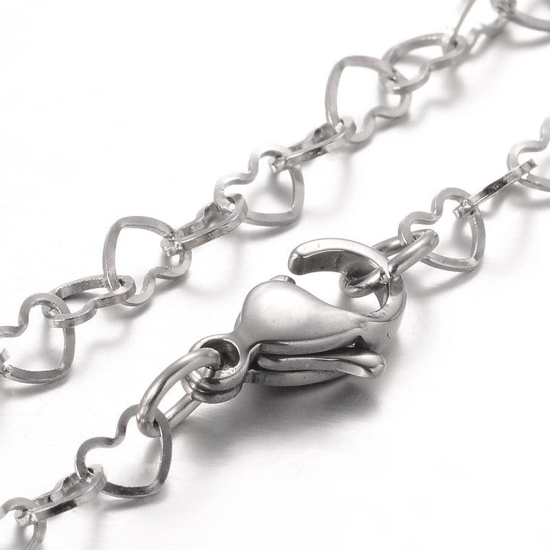 Dainty Heart Charm Bracelet /Puffy Heart Lobster Clasp /Size 7 and 1/4 image 1