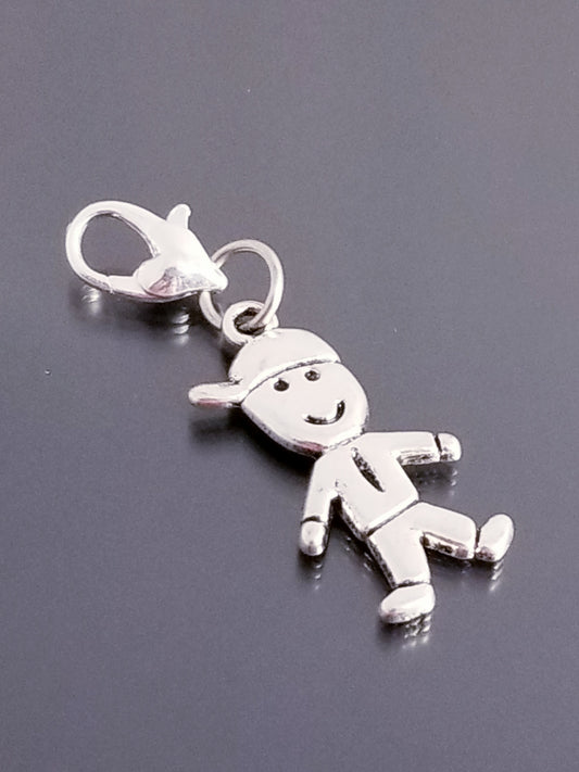 Boy /Son /Grandson Charm /Family Charm/ Heart Lobster Clasp /Clipon Purse image 0