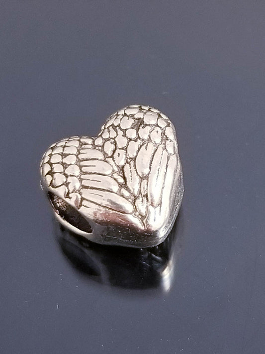 Heart Bead /Angel Wings Bead /European Bead /Fit Bracelet Bangle Necklace image 0