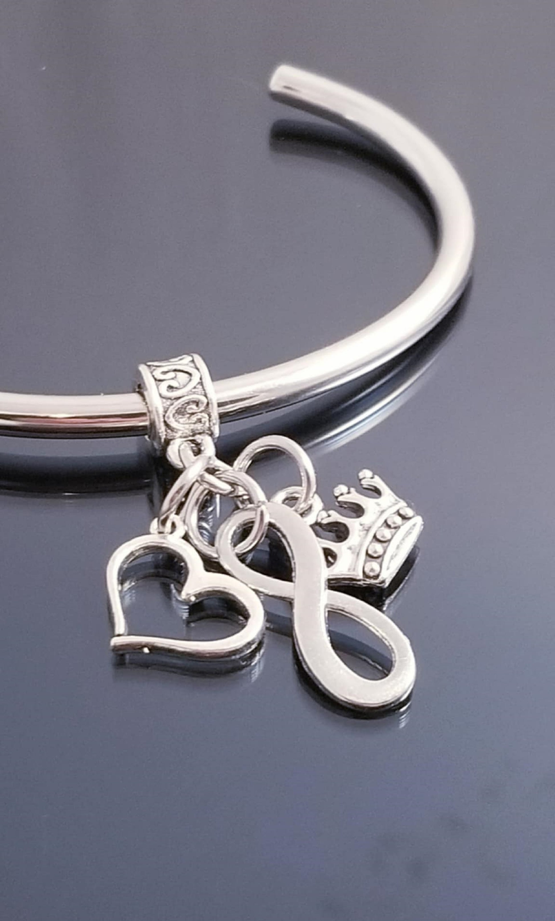 Crown Charms/ Heart Charm/ Infinity /Princess /European Charms/ Dangle Charms image 6
