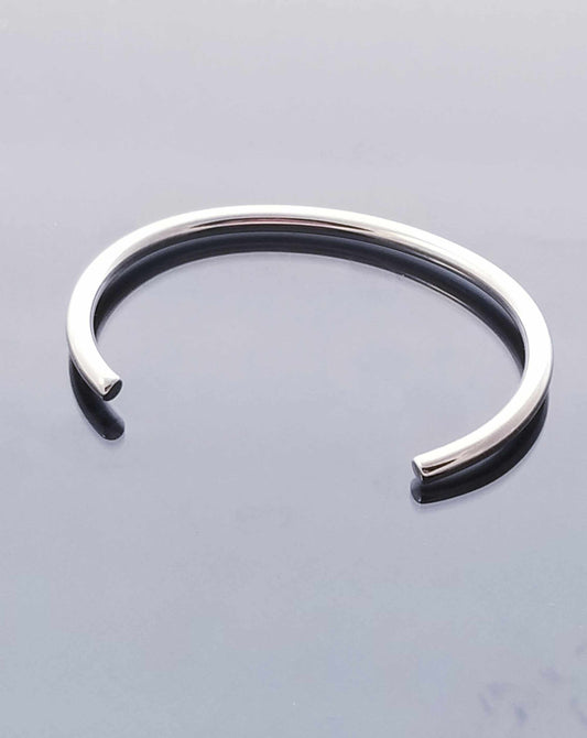 Silver Cuff Bangle /Smooth Charm Bangle image 0