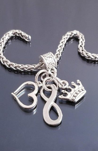 Crown Charms/ Heart Charm/ Infinity /Princess /European Charms/ Dangle Charms image 3