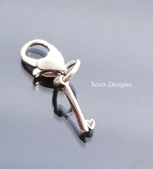 Initial I Charm Dangle /Letter I Charm /Heart Lobster Clasp /Dangle image 0