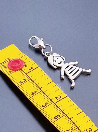 Girl /Sister /Daughter Charm /Princess Charm/ Heart Lobster Clasp /Clip O image 1
