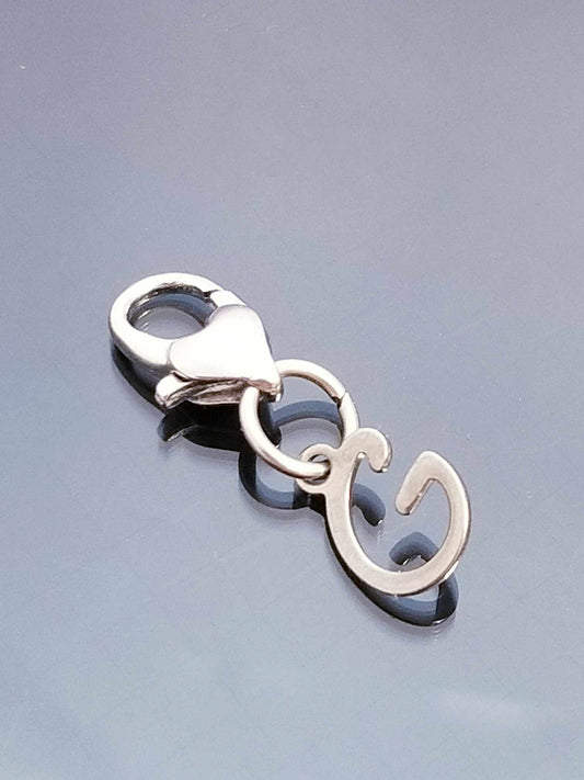 Initial G Charm Dangle /Letter G Charm /Heart Lobster Clasp /Clip On Purse image 0