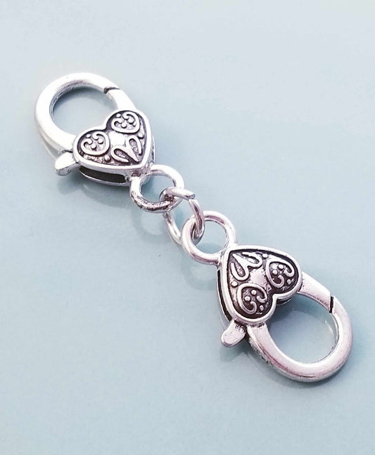 Heart Lobster Clasp / Lobster Clasp Clip On / Bracelet Extender / Necklace Exten
