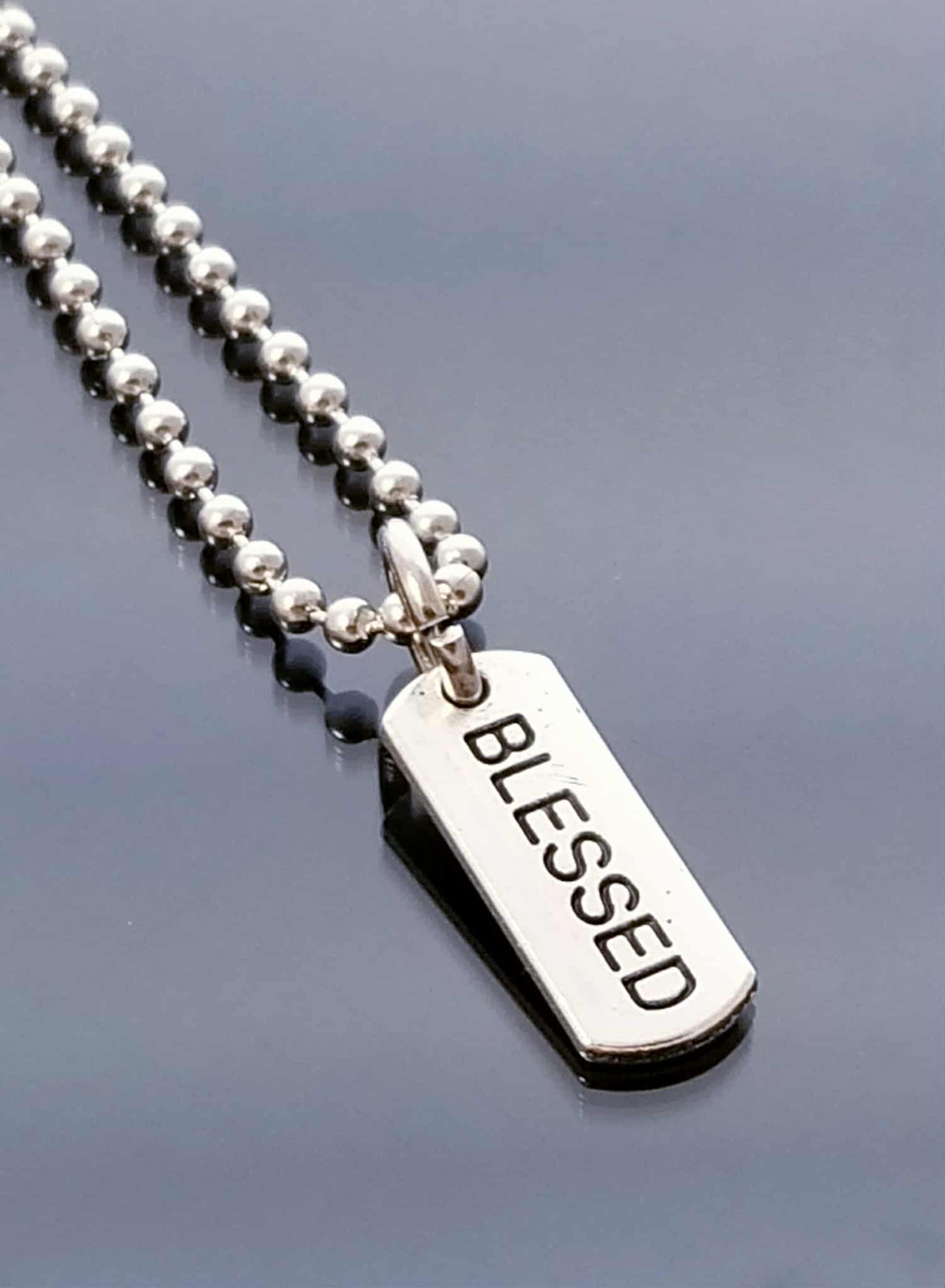 Blessed Charm Ball Chain Necklace Christian Faith Jewelry - 23.6 Inch