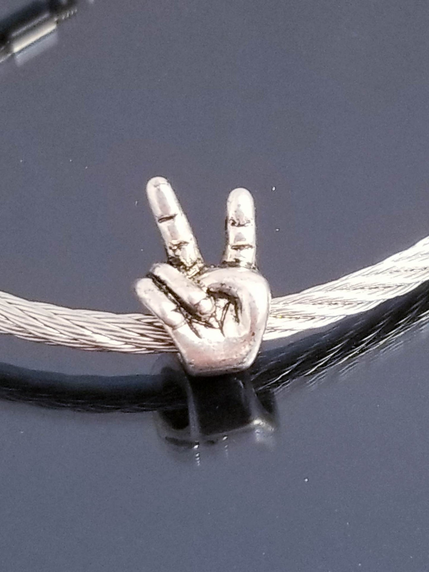 ASL Bead/Sign Language /Peace European Bead /Fit Bracelet Bangle Necklace image 1