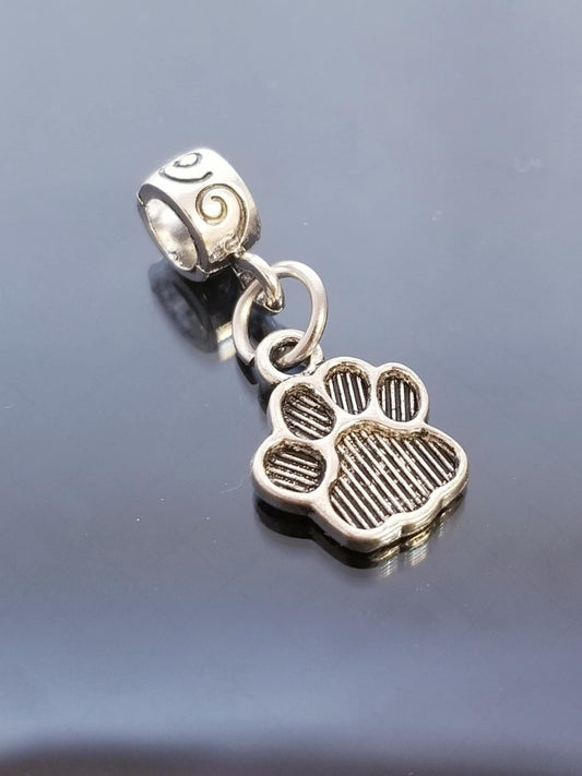 Paw Print Charms/ Fur Baby Charm/European Charms/ Dangle Charm image 0