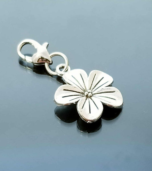 Frangipani Flower Charm - Tropical Heart Lobster Clasp Clip-On for Bracelets & Accessories