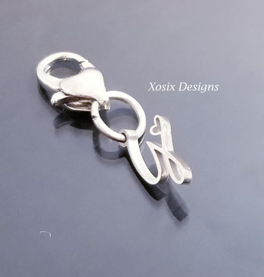 Initial G Charm Dangle /Letter G Charm /Heart Lobster Clasp /Dangle image 0