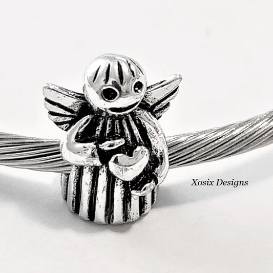 Angel Bead /Angel Wings Bead /European Bead /Fit Bracelet Bangle image 0
