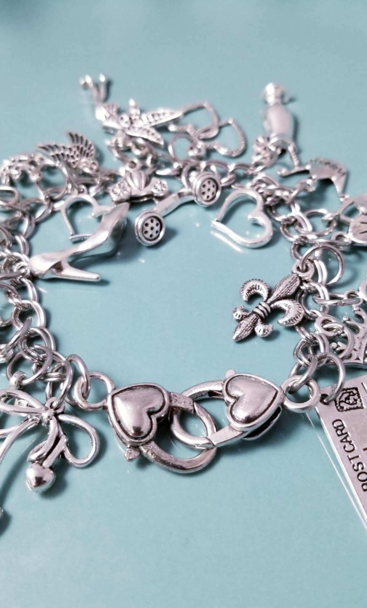 8.5 inch Chunky Charm Bracelet | Silver Bracelet Loaded with Whimsical Charms