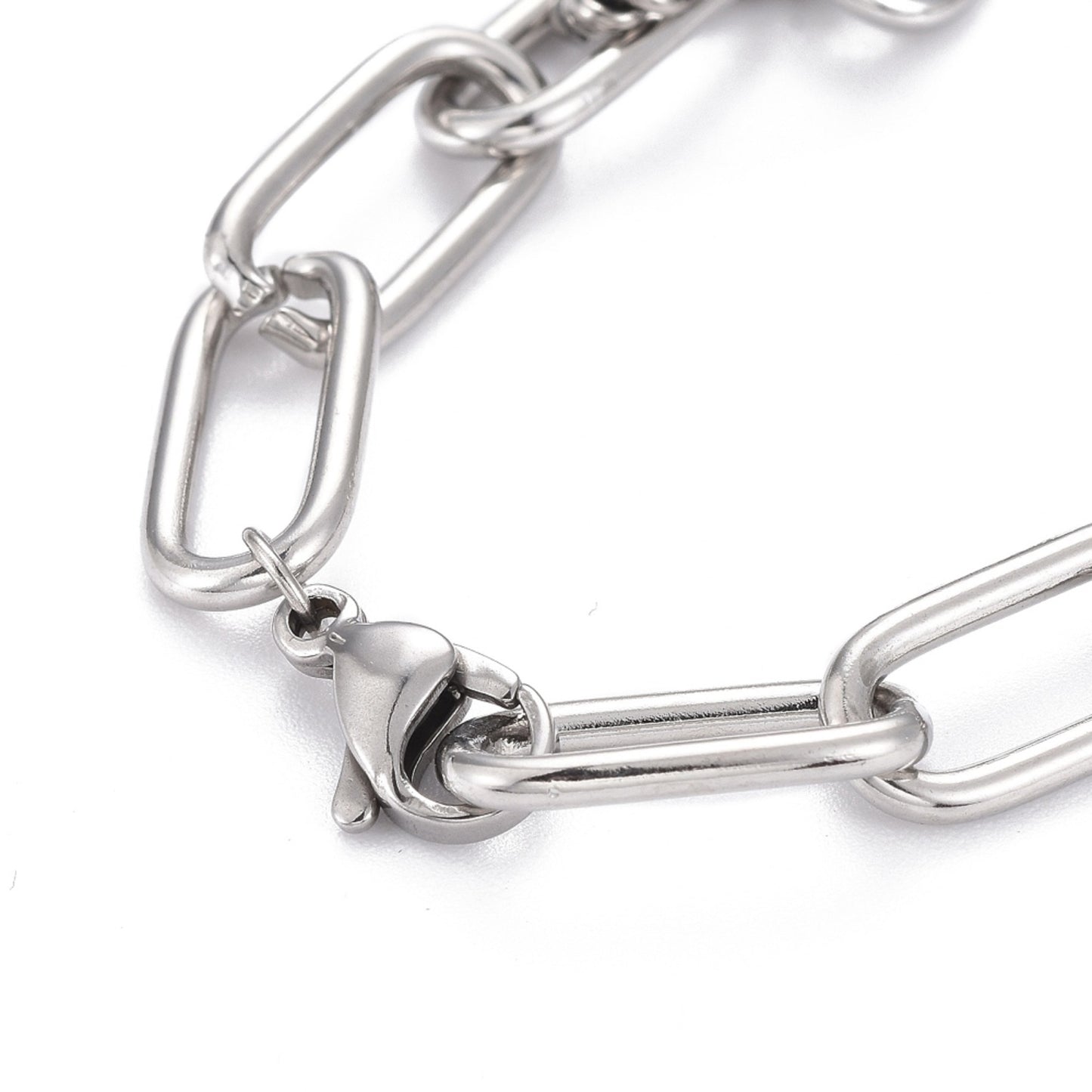 Paperclip Bracelet /Twisted Rope /Starter Charm Bracelet /Heart Lobster Clasp / image 2