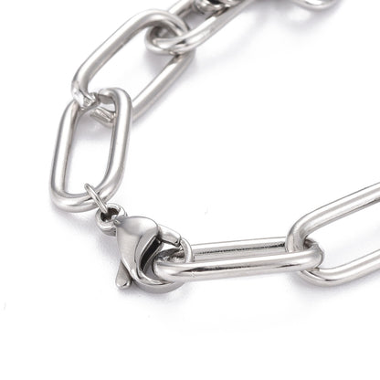 Paperclip Bracelet /Twisted Rope /Starter Charm Bracelet /Heart Lobster Clasp / image 2