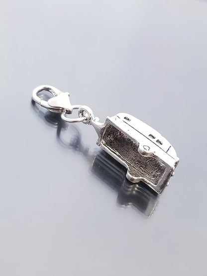 Happy Camper Charm /Camping Charm/ Heart Lobster Clasp /Clip On Pur image 1